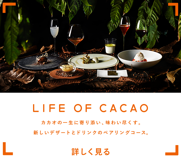 IFE OF CACAO - カカオの一生に寄り添い、味わい尽くす。新しいスイーツとドリンクのペアリングコース -